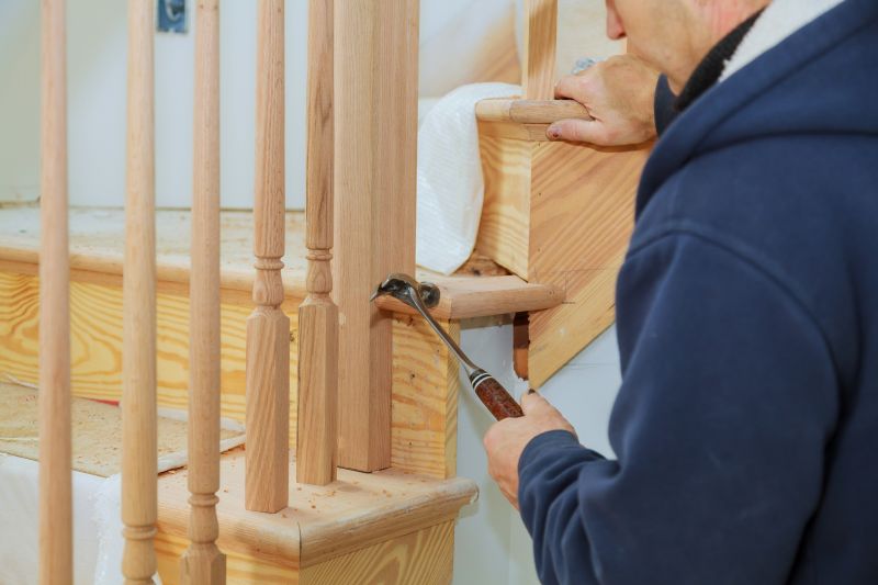 Skilled Carpenter Installing Railings